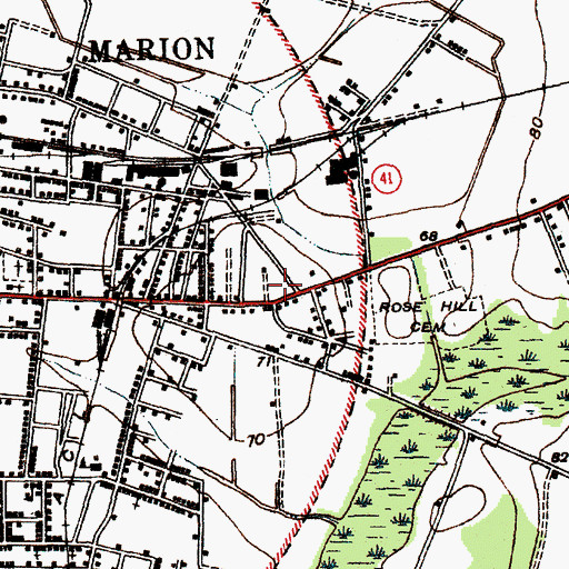 Topographic Map of Pee Dee Plaza Shopping Center, SC