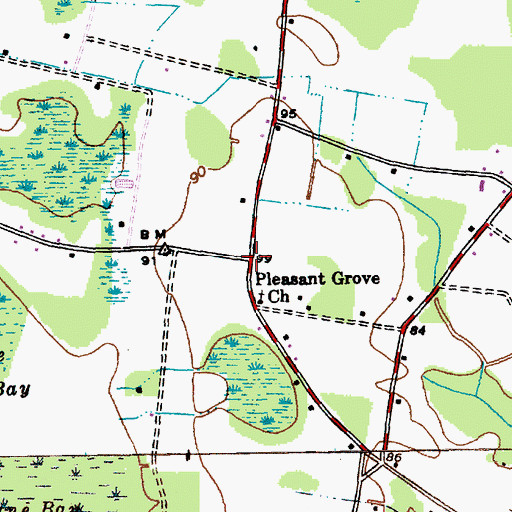 Topographic Map of Pendeboro, SC