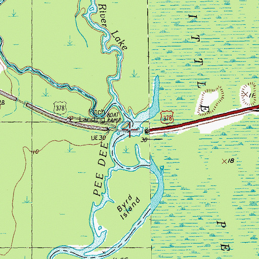 Topographic Map of Potatoe Bed Ferry Bridge, SC