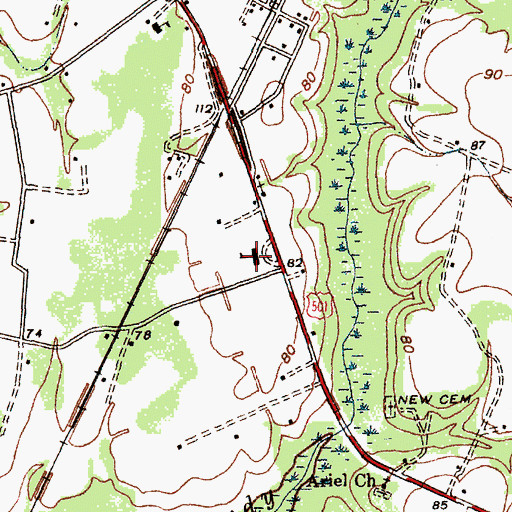 Topographic Map of Rains Centenary Early Childhood Center, SC