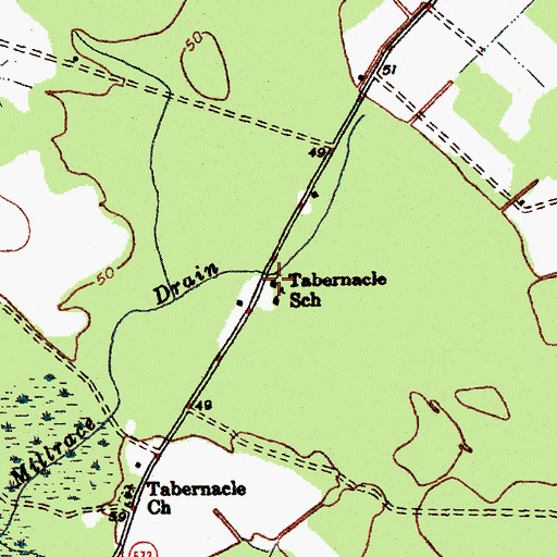 Topographic Map of Tabernacle Church, SC