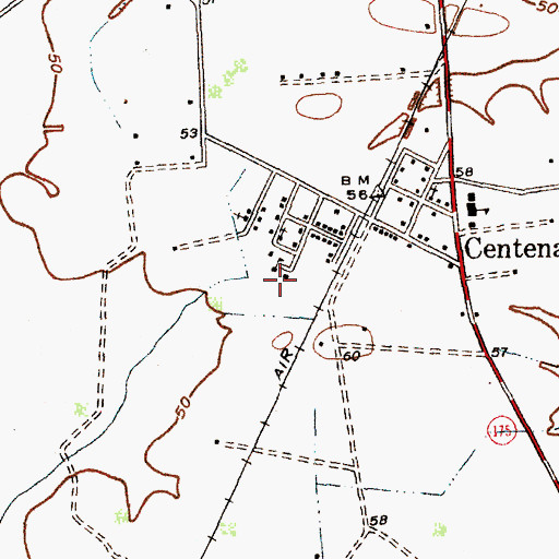 Topographic Map of Terrells Bay High School (historical), SC