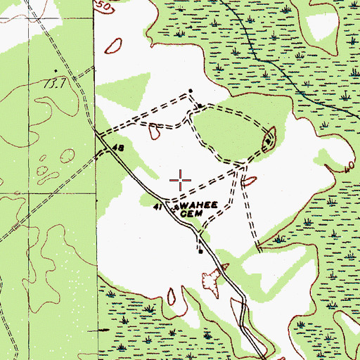 Topographic Map of Wahee Church (historical), SC