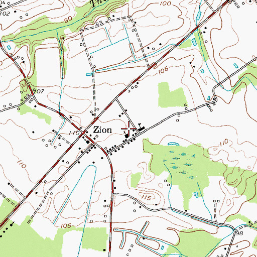Topographic Map of Mount Zion African Methodist Episcopal Church, SC