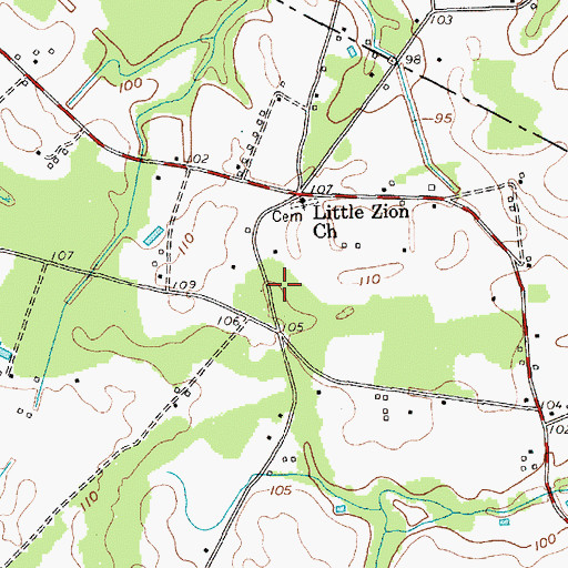 Topographic Map of Zion Church (historical), SC