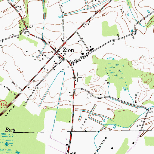 Topographic Map of Zion School (historical), SC