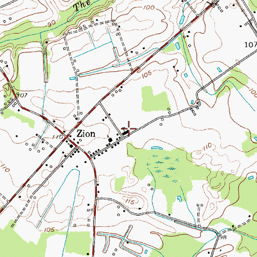 Topographic Map of Zion School (historical), SC
