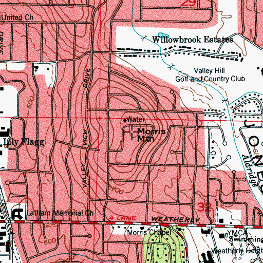 Topographic Map of Morris Mountain, AL