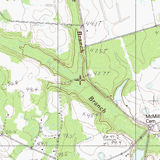 Topographic Map of Ben Rice Branch, SC