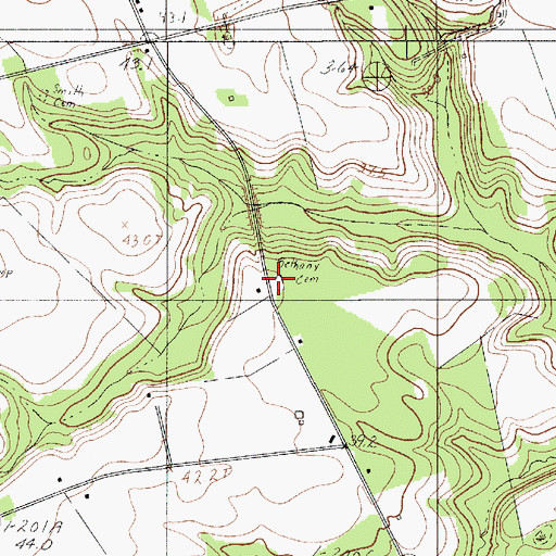 Topographic Map of Bethany Cemetery, SC