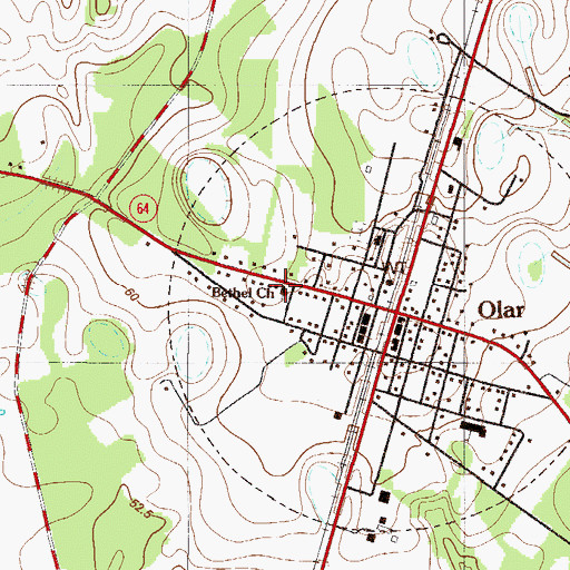 Topographic Map of Bethel Church, SC