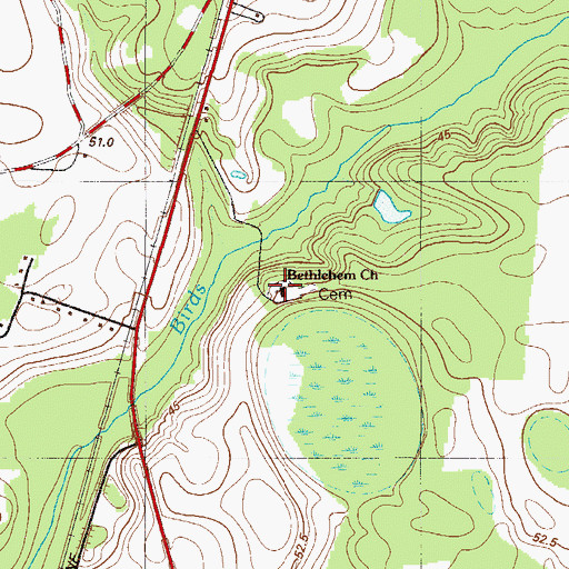 Topographic Map of Bethlehem Baptist Church, SC
