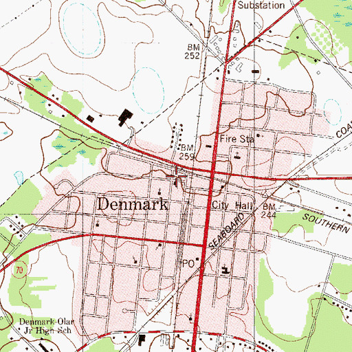 Topographic Map of Butler Street Church of God, SC