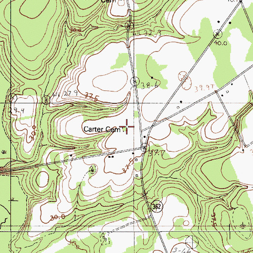 Topographic Map of Carter Cemetery, SC