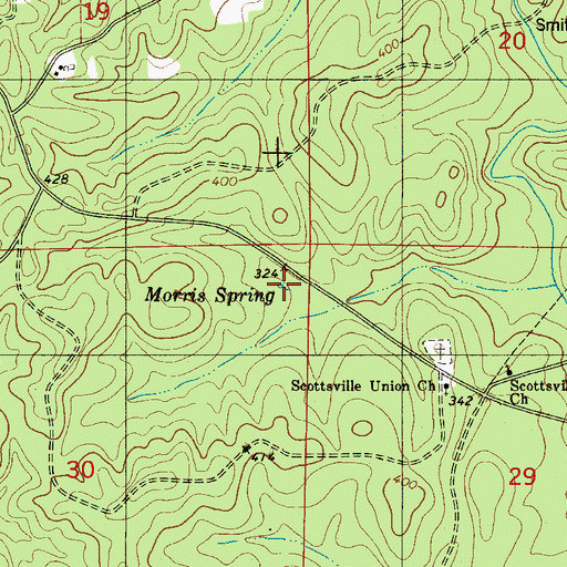 Topographic Map of Morris Spring, AL