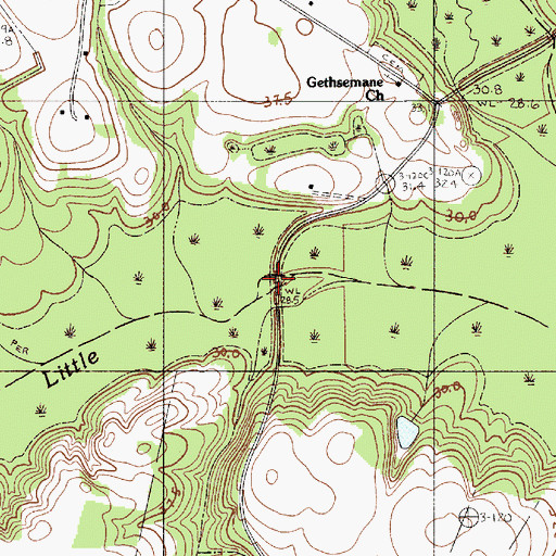 Topographic Map of Cowpen Ford, SC