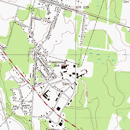 Topographic Map of Denmark Technical College, SC