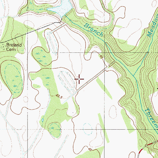 Topographic Map of Ehrhardt Cemetery, SC