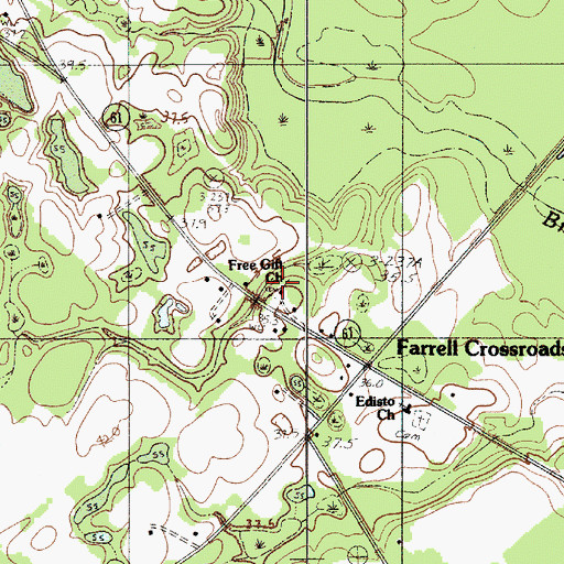 Topographic Map of Free Gift Baptist Church, SC