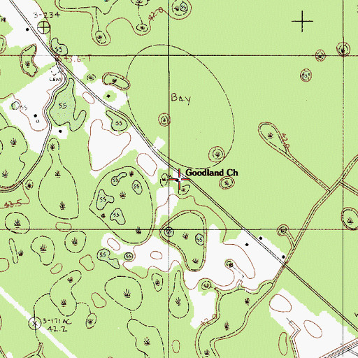 Topographic Map of Goodland Baptist Church, SC