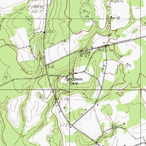 Topographic Map of Goodwin Cemetery, SC