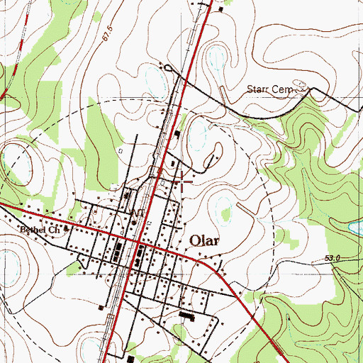 Topographic Map of Holiness Church, SC
