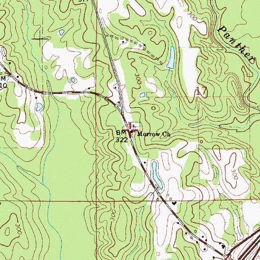 Topographic Map of Morrow Church, AL