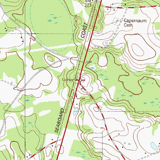Topographic Map of Luther (historical), SC