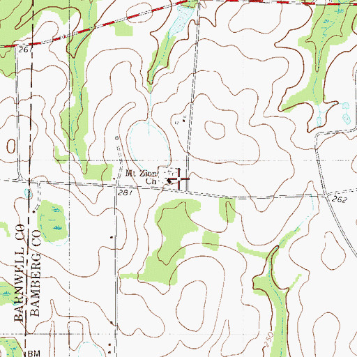 Topographic Map of Mount Zion School (historical), SC