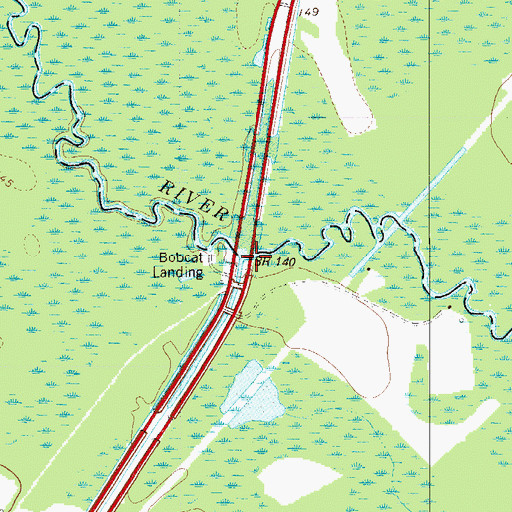 Topographic Map of New Bridge, SC