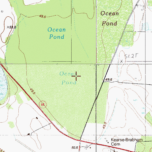 Topographic Map of Ocean Pond, SC