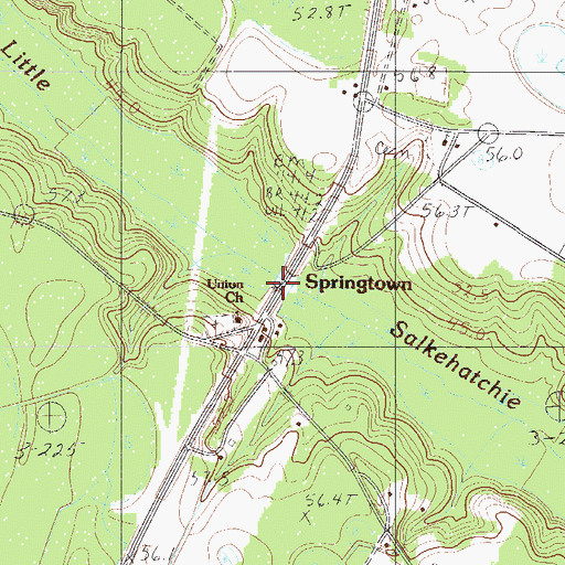 Topographic Map of Odom Bridge, SC