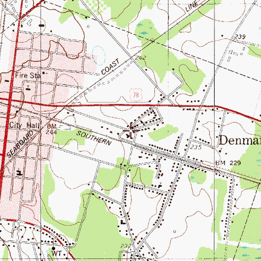 Topographic Map of Rome Baptist Church, SC