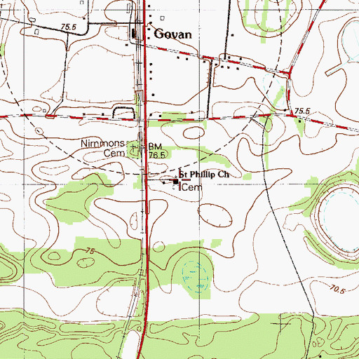 Topographic Map of Saint Phillip Church, SC