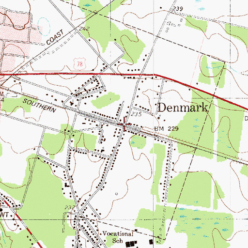 Topographic Map of Sato, SC