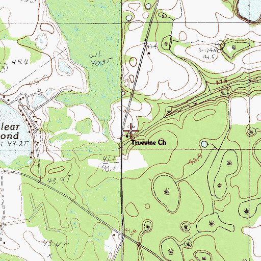Topographic Map of Truevine Church, SC