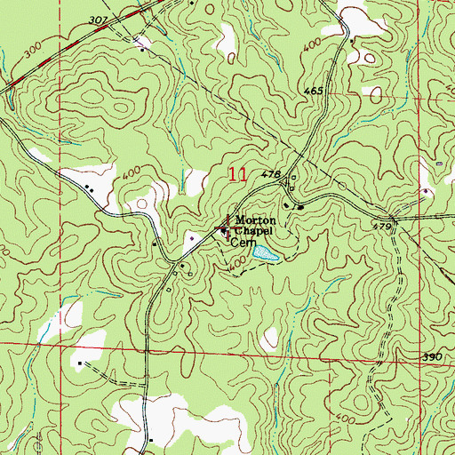 Topographic Map of Morton Chapel, AL