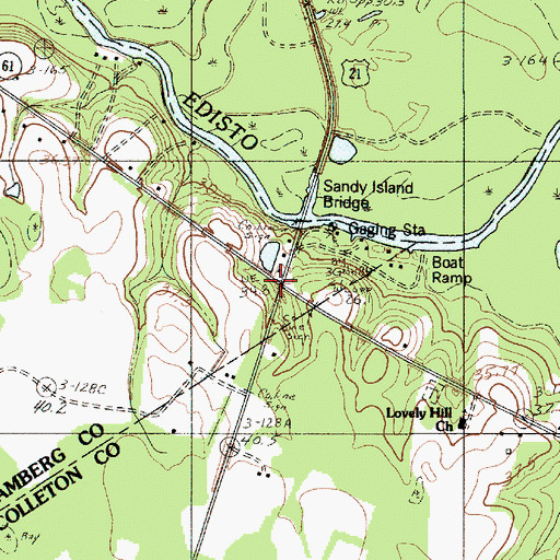 Topographic Map of Whetstone Crossroads, SC