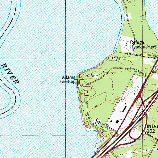 Topographic Map of Adams Landing, SC