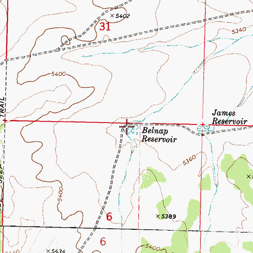 Topographic Map of Belnap Reservoir, AZ