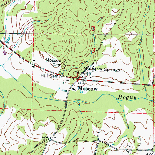 Topographic Map of Moscow, AL