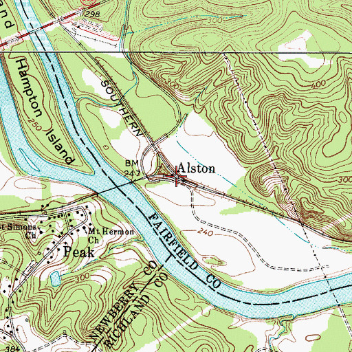 Topographic Map of Alston, SC