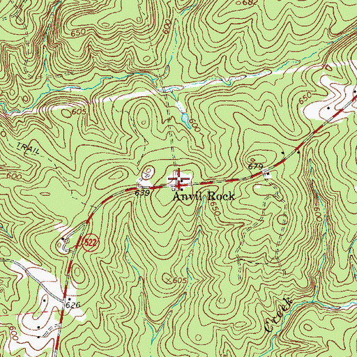 Topographic Map of Anvil Rock, SC