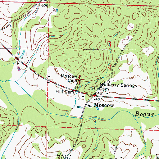 Topographic Map of Moscow Cemetery, AL