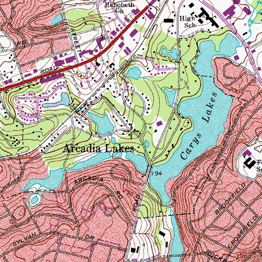 Topographic Map of Arcadia Lakes, SC