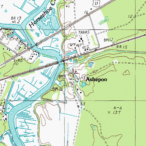 Topographic Map of Ashepoo, SC