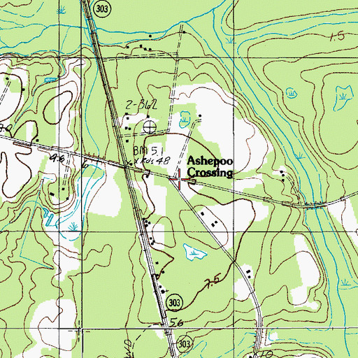 Topographic Map of Ashepoo Crossing, SC