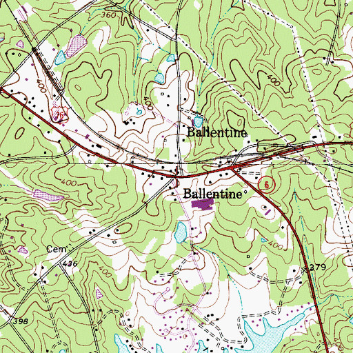 Topographic Map of Ballentine, SC