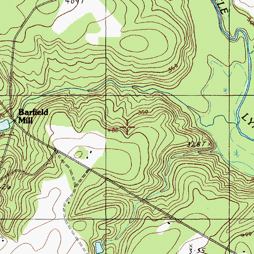 Topographic Map of Barfield Mill, SC