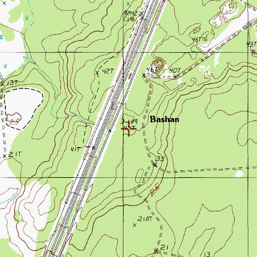 Topographic Map of Bashan, SC